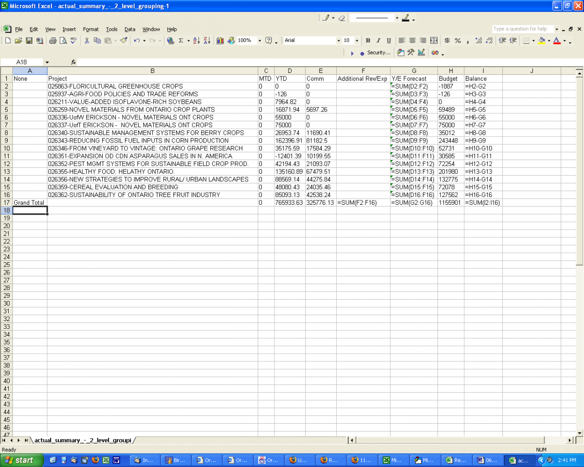 Setup Excel Spreadsheet Formulas